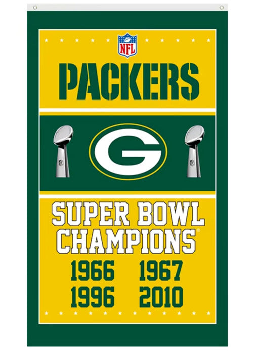 Green Bay Packers Super Bowl Champions Novelty Flag Banner NEW! 3 ft x 5 ft Home & Garden:Yard, Garden & Outdoor Living:Décor:Flags Cozy Home Treasures